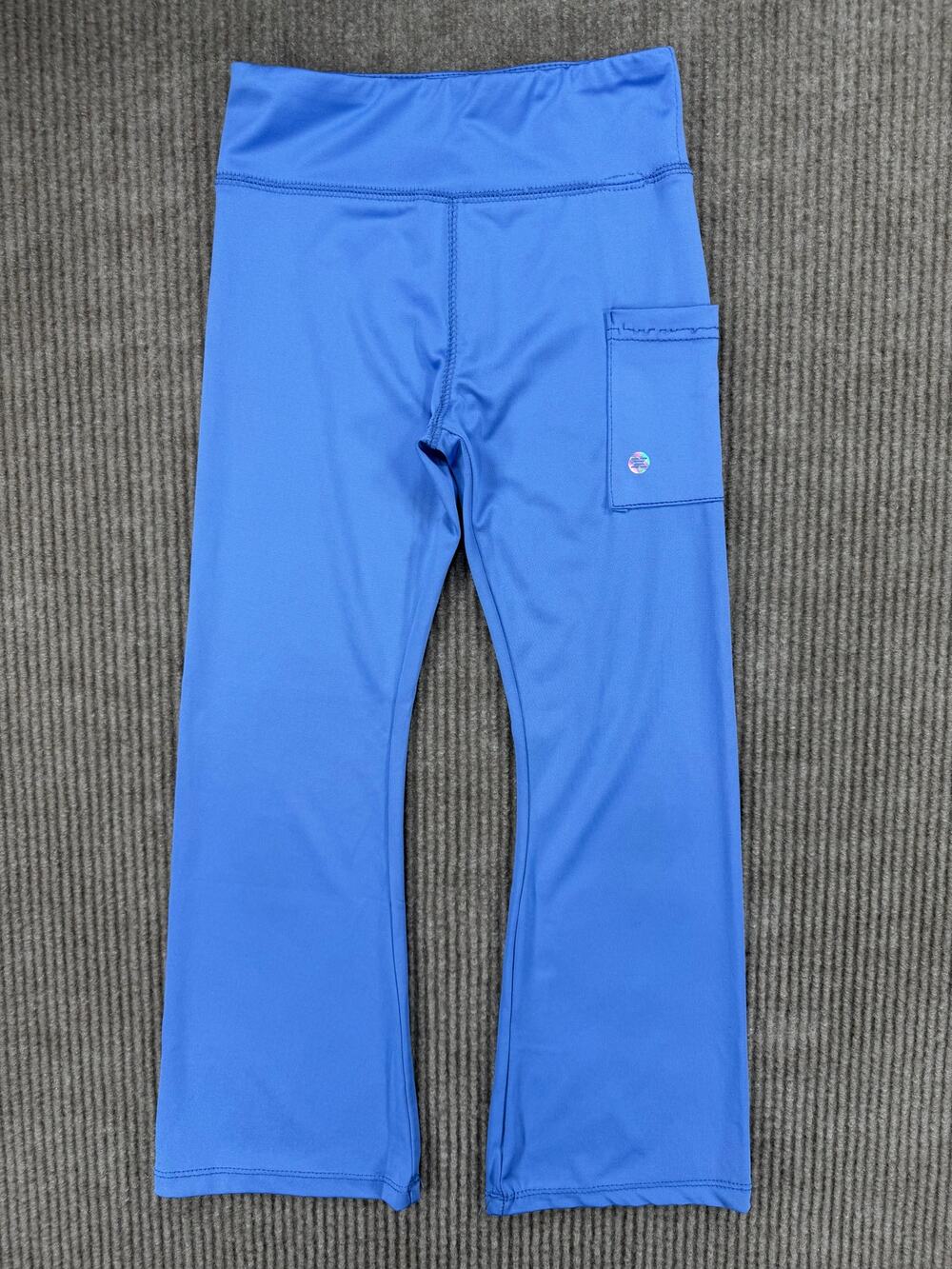 RBX Girls Flare Leggings Periwinkle Blue High Waist Side Pocket Size L 6X 79/80
